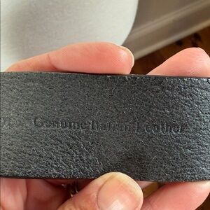 WCM New York Genuine Italian Leather Black Belt Strap and buckle with